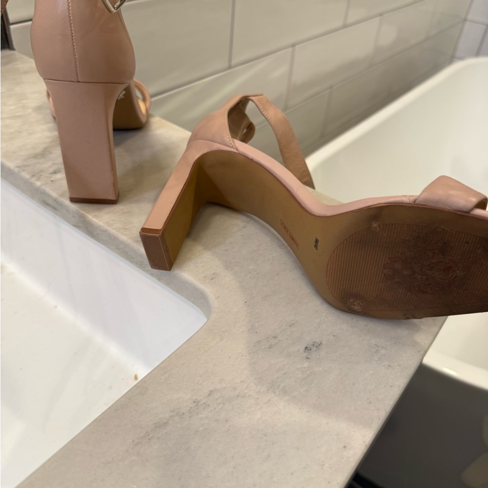 Vince Camuto tan Heels sz 9 worn once .